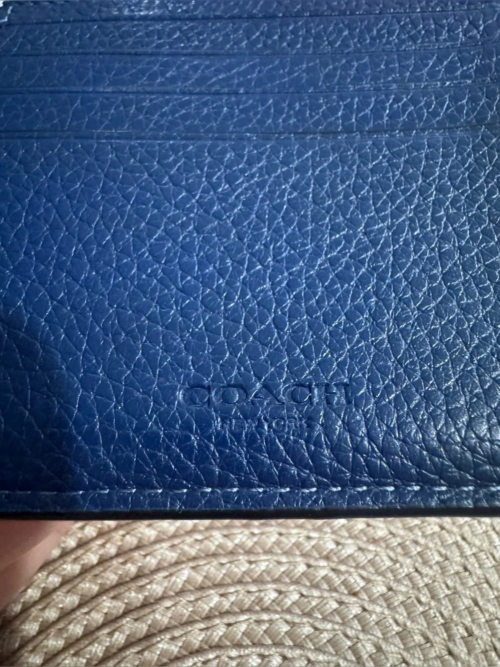 💙COACH Pebble Leather And Signature Coated Canvas Wallet